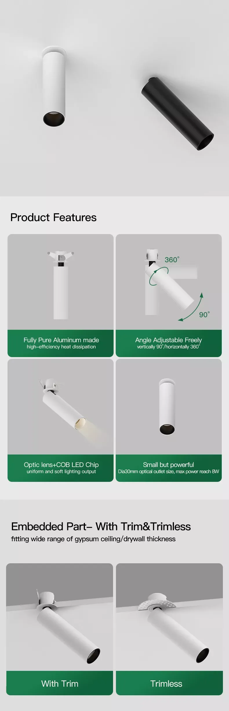 1 Inch Recessed Round Adjustable Spotlight - Image 27