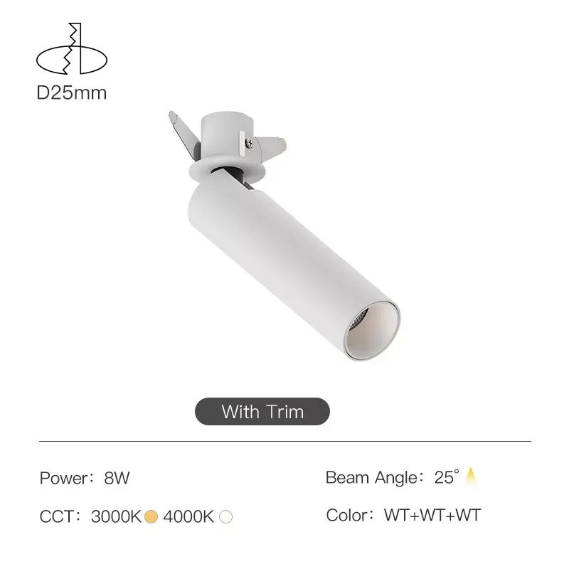 1 Inch Recessed Round Adjustable Spotlight - Image 12