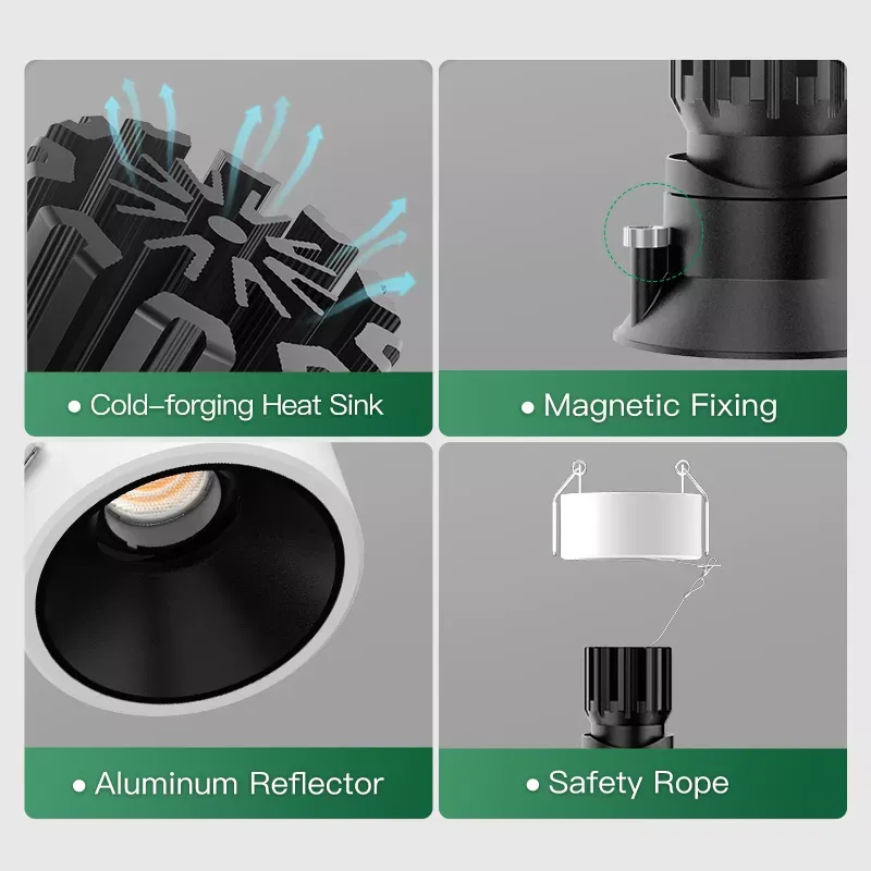 3 Inch Semi-Recessed Round Adjustable Downlight - Image 9