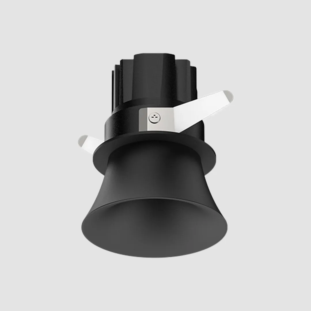 3 Inch Trumpet Semi-Recessed Downlight - Black