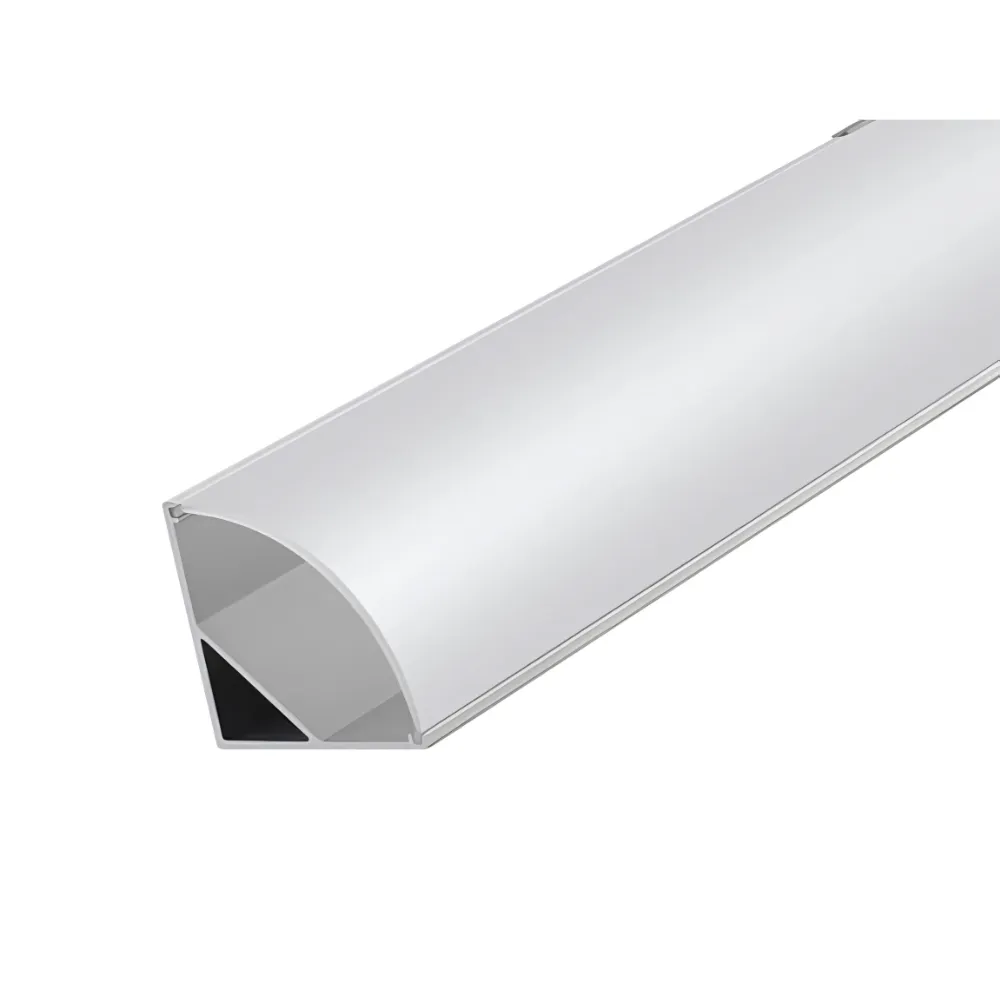 white aluminum corner LED profile with diffuser cover