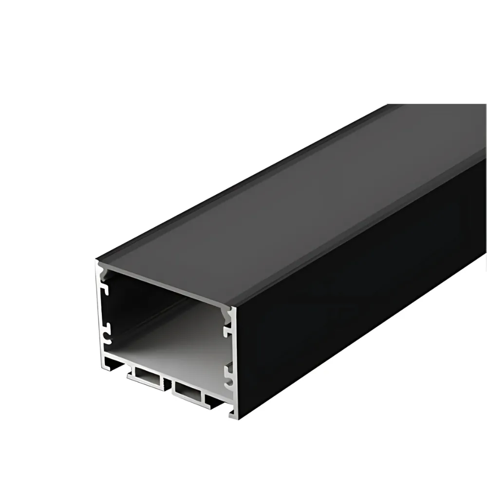 Black aluminum LED profile channel for linear lighting installation