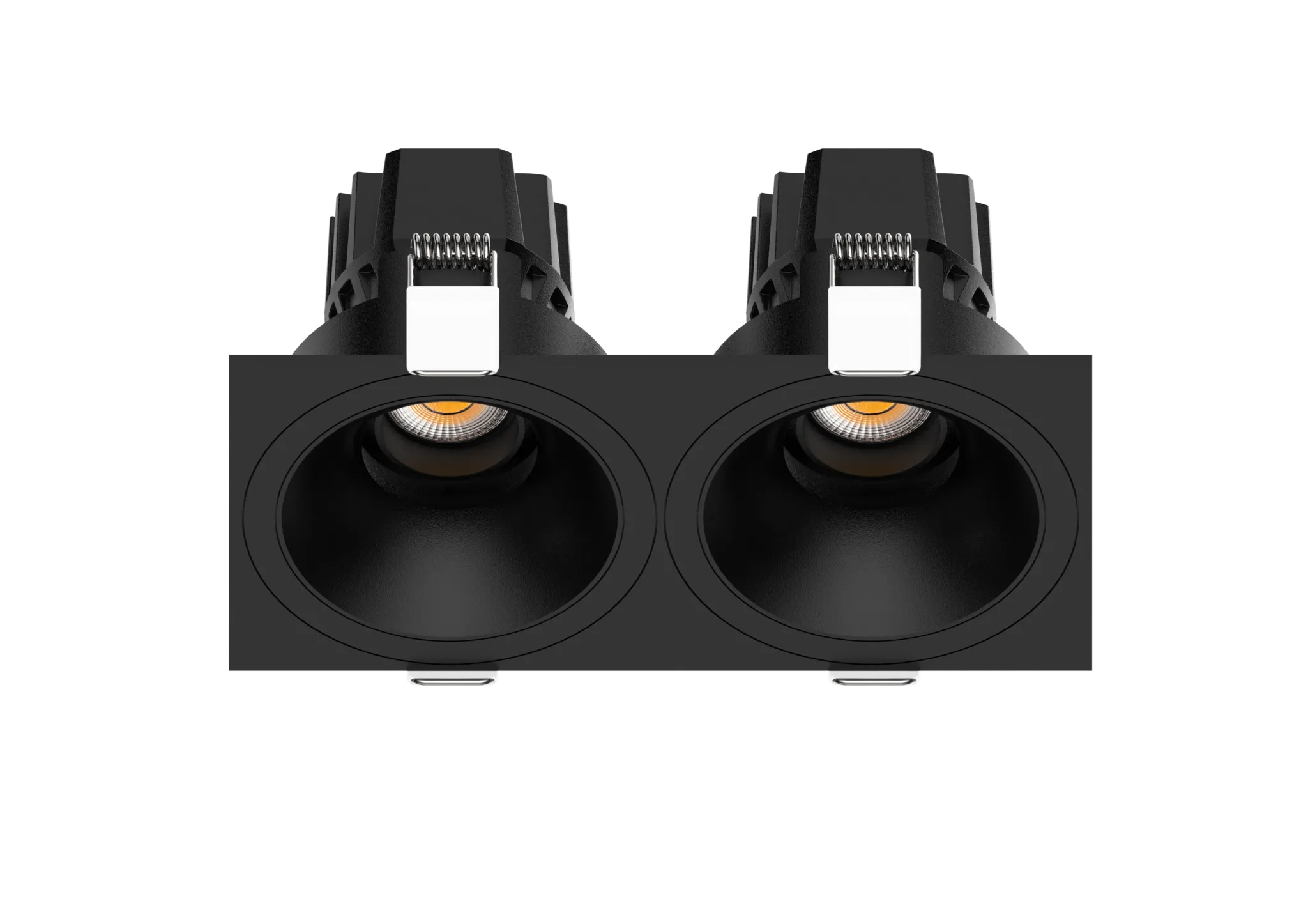 3 Inch Recessed Round Adjustable Double Downlights - Black