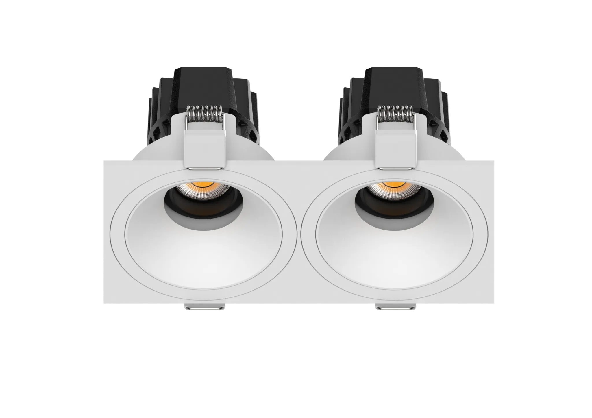3 Inch Recessed Round Adjustable Double Downlights - White