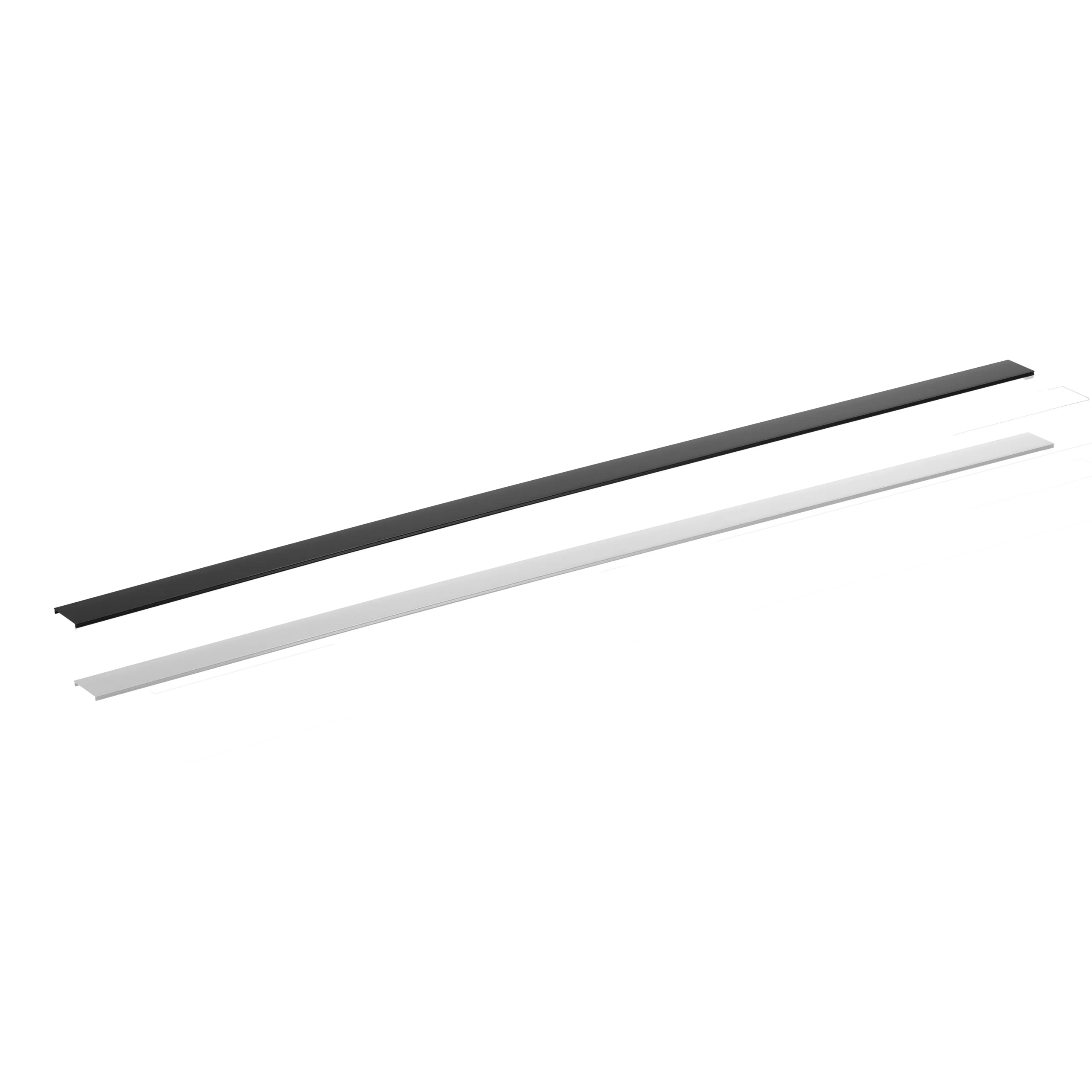 Slim linear LED profile with diffuser cover for modern architectural lighting