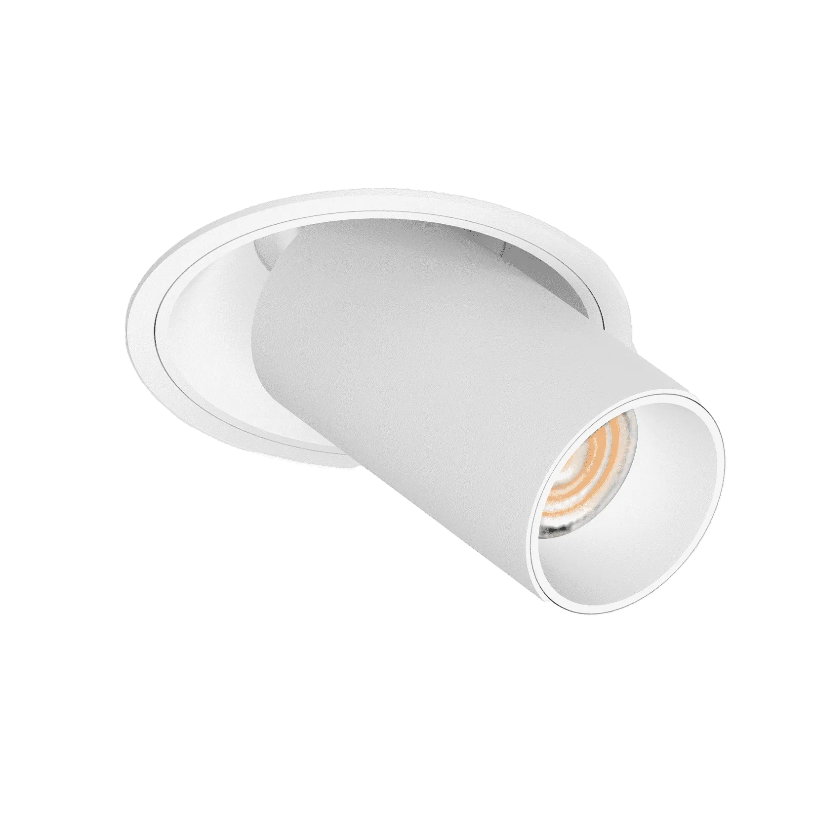 stretchable recessed ceiling spotlight showing extendable inner tube
