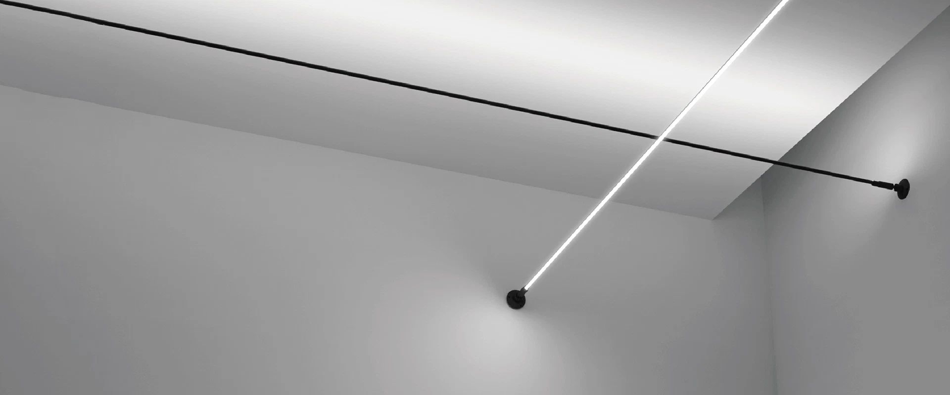 minimalist linear led lighting installed on ceiling and wall
